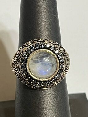 Moonstone Blue Topaz Ring